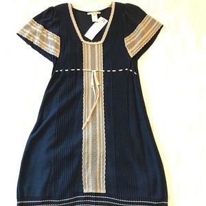 NWT Nanette Lepore knit dress sz M Navy blue